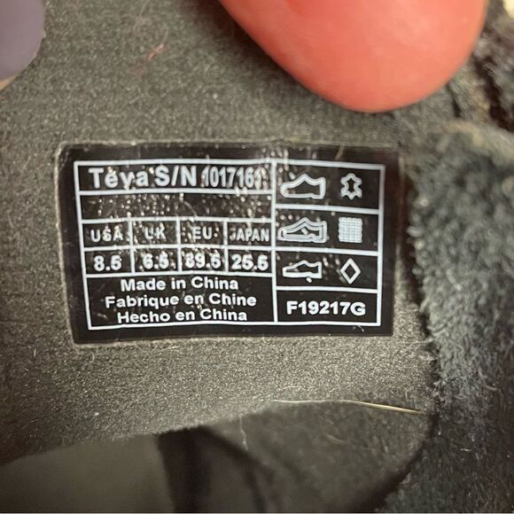 Teva Foxy Boots Leather Side Zip Ankle Booties Goth Emo Waterproof Black 8.5 - Picture 15 of 15